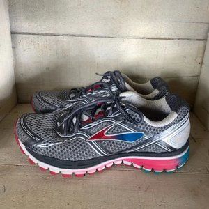 Brooks Womens Ghost 8 1201931B038 Gray Blue Pink Running Shoes Sneakers Size 10